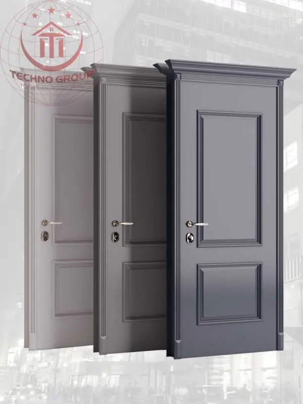 "Contemporary HDF door design showcasing sleek lines and modern aesthetics."