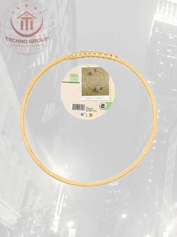 "Elegant wicker circle crafted from wood, adding a touch of natural beauty and sophistication to your decor."